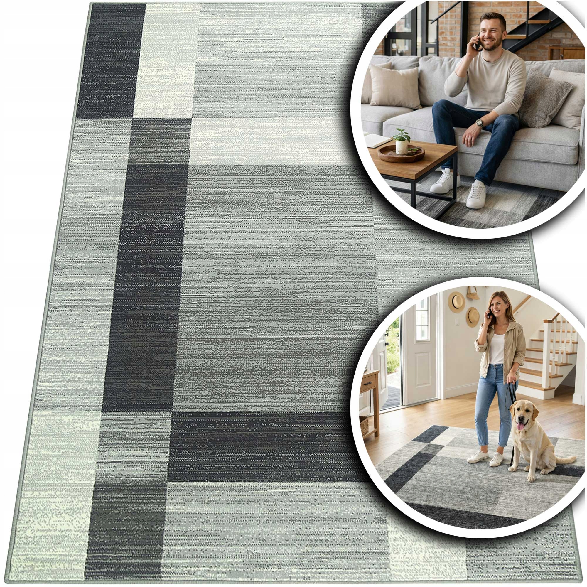 Šedý Koberec Do Obývacího Pokoje Venezia Grafitový Koberec Do Ložnice Nízký 100x300