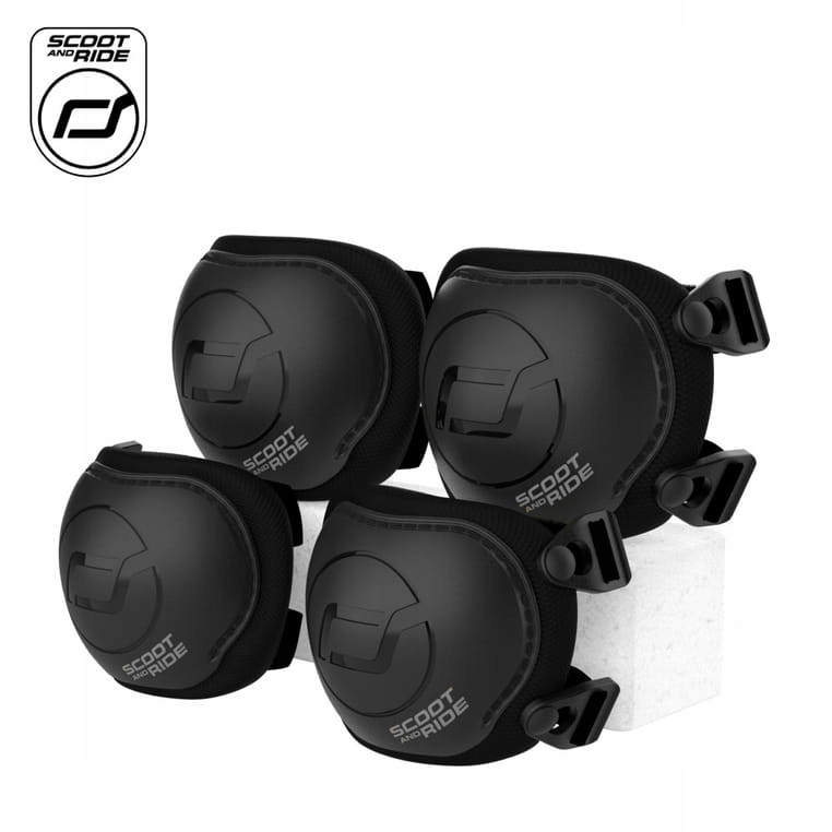 Ochraniacze na kolana i łokcie dla dzieci na rolki Xxs czarne Scootandride