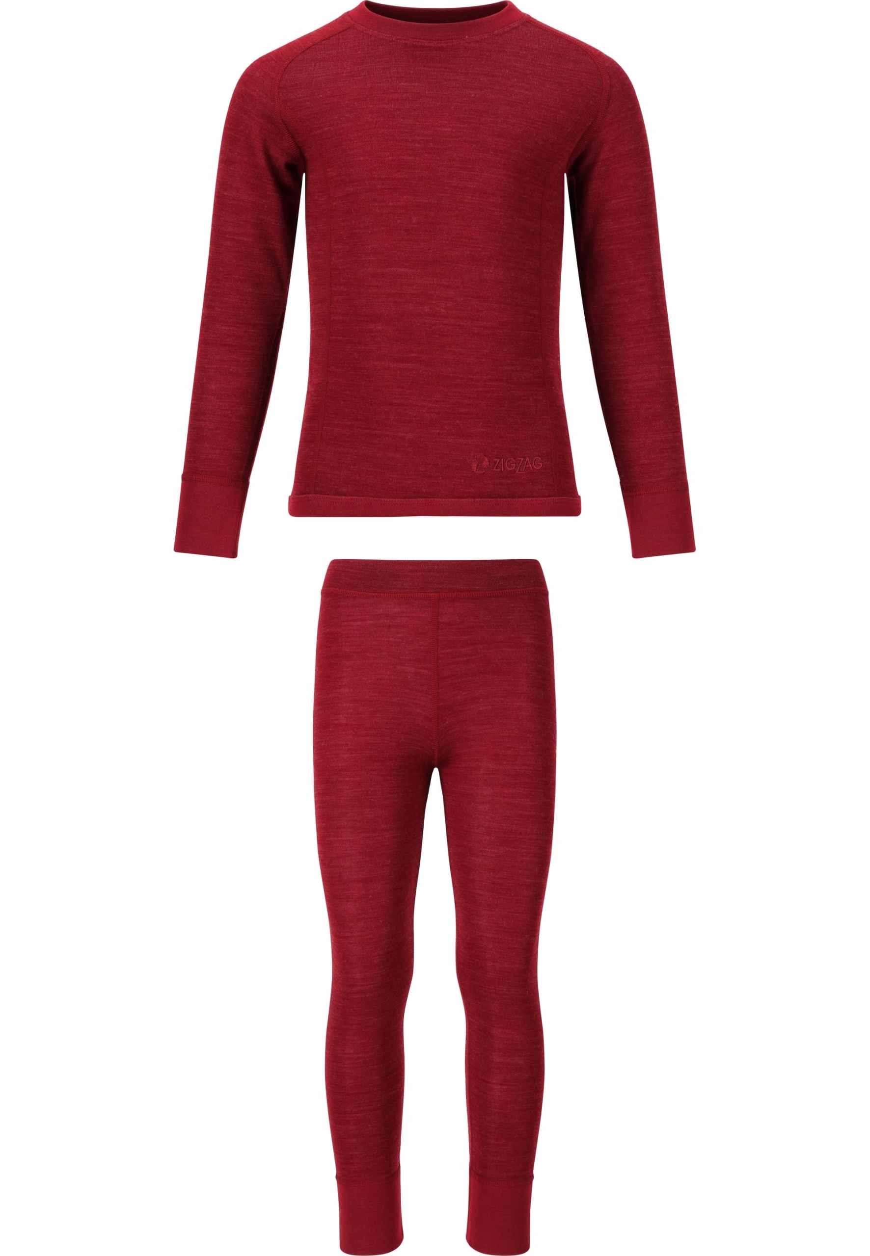 Komplet termoaktywny dziecięcy ZigZag Pattani Merino Burgundowy 104-110