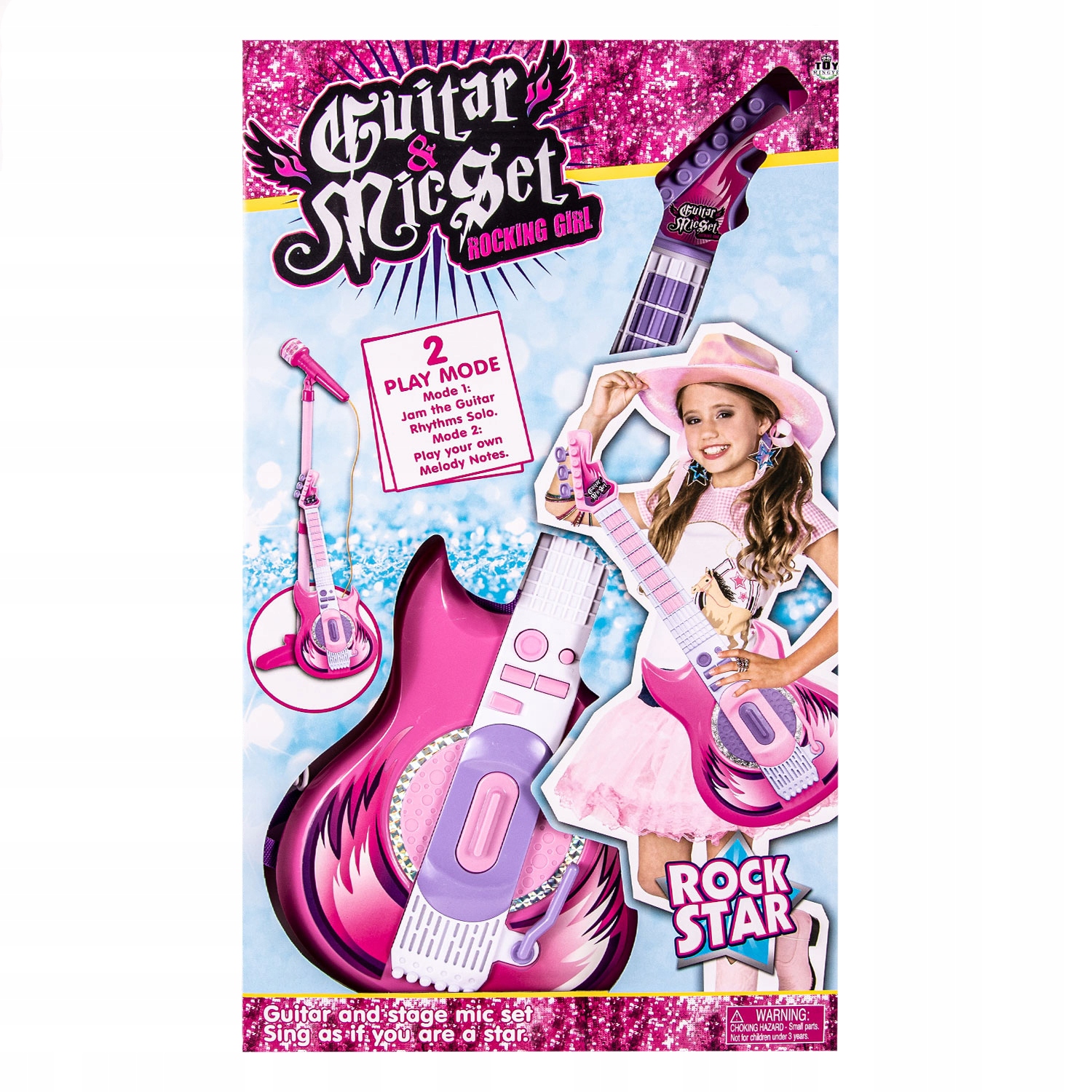 GITARA ELEKTRYCZNA ZESTAW KARAOKE DLA DZIECI z MIKROFONEM Płeć dziewczynki