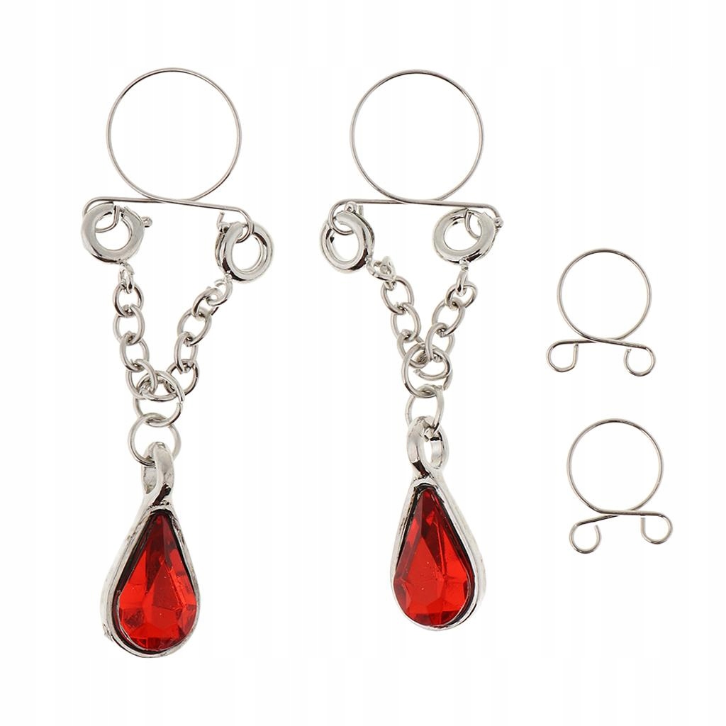 Non piercing Nipplering Clip On Nipplering Czerwony