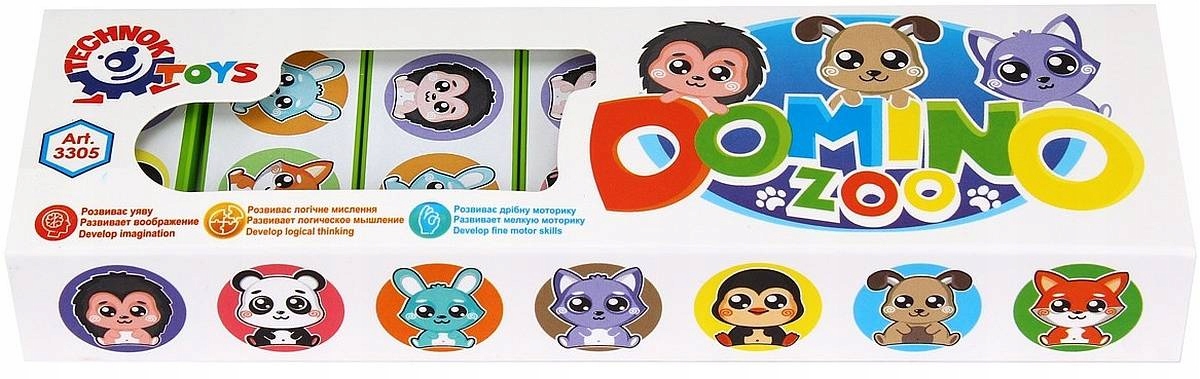 GRA DOMINO ZWIERZĄTKA ZOO UKŁADANKA DLA DZIECI Typ Podstawa