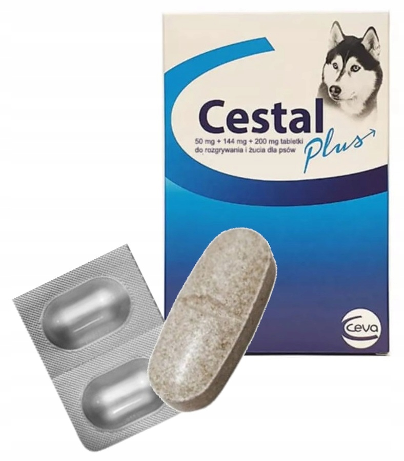 CESTAL PLUS TABLETS DE-WORMING DOGS WORMS 2pcs