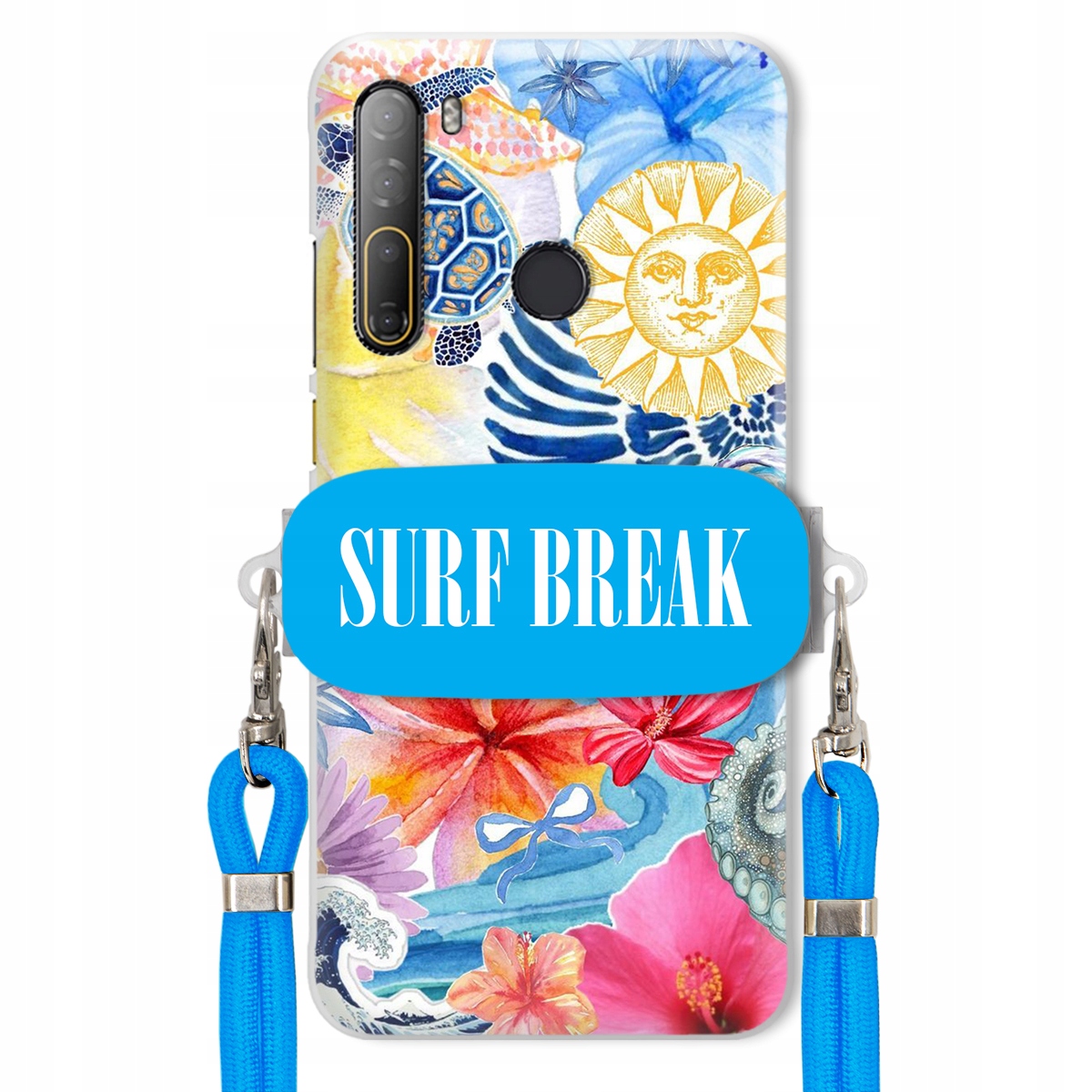 Puzdro pre Htc Desire D20 Pro Vodítko Crossbody Blue Držiak Surf Break na dovolenku
