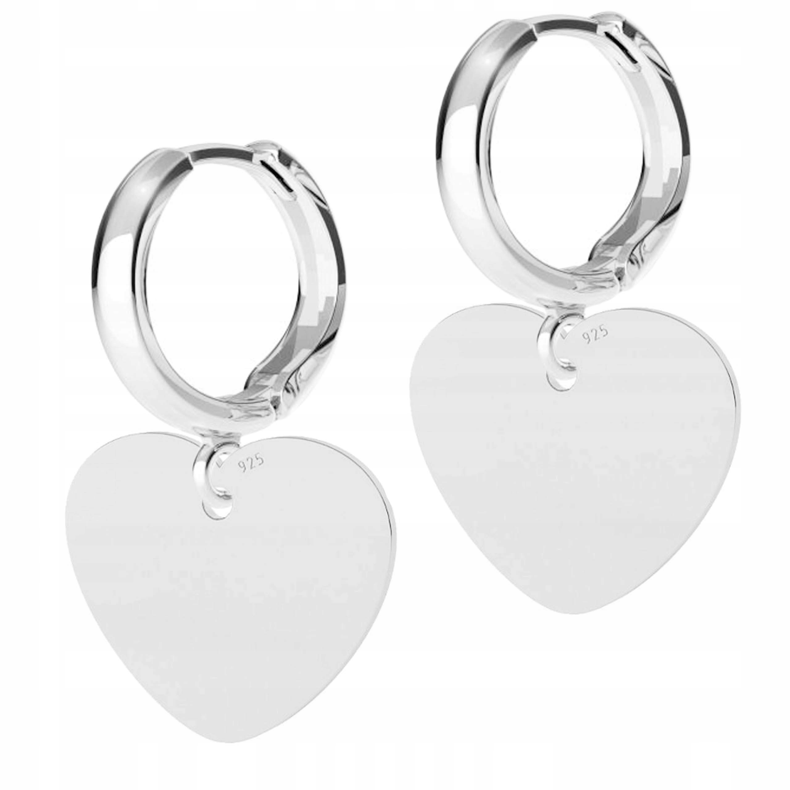 Náušnice Stříbrná Srdce Srdíčko Plechy se srdíčky Srdce Stříbro 925