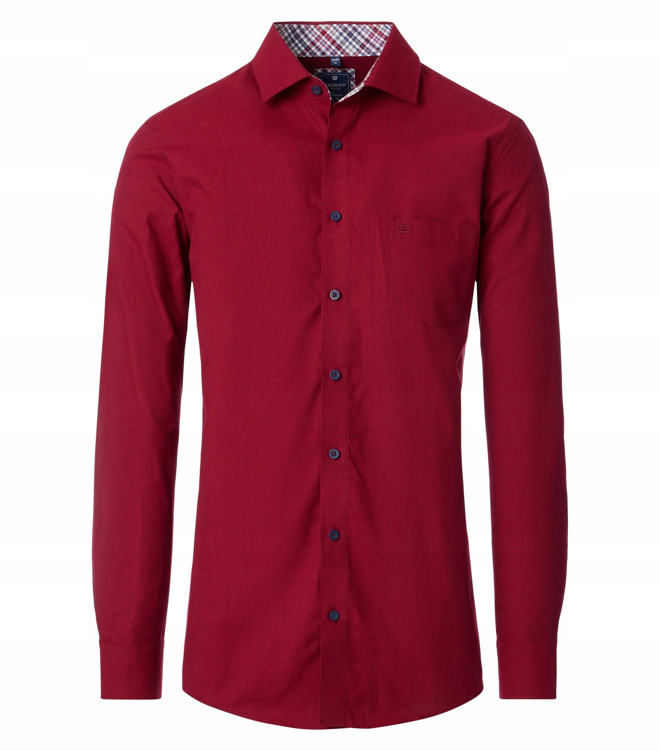 Redmond Velké Rozměry Casual Košile S Dlouhým Rukávem Červená 2XL 144 cm