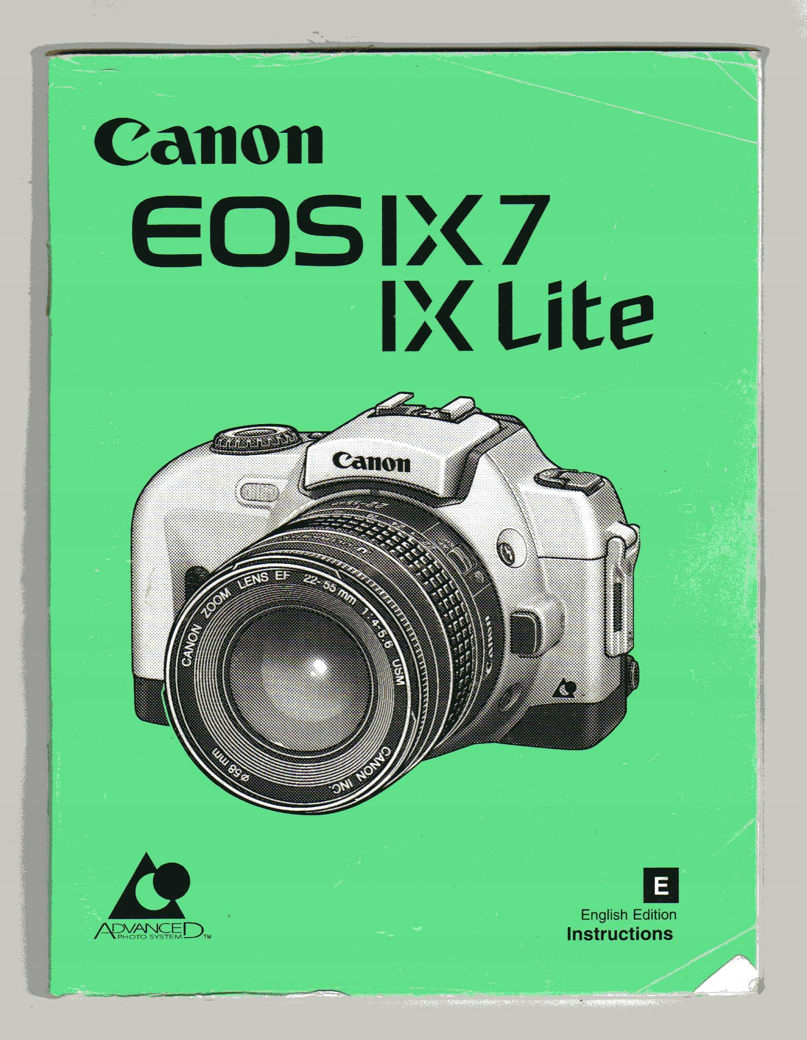 CANON EOS IX 7 IX LITE ИНСТРУКЦИЯ