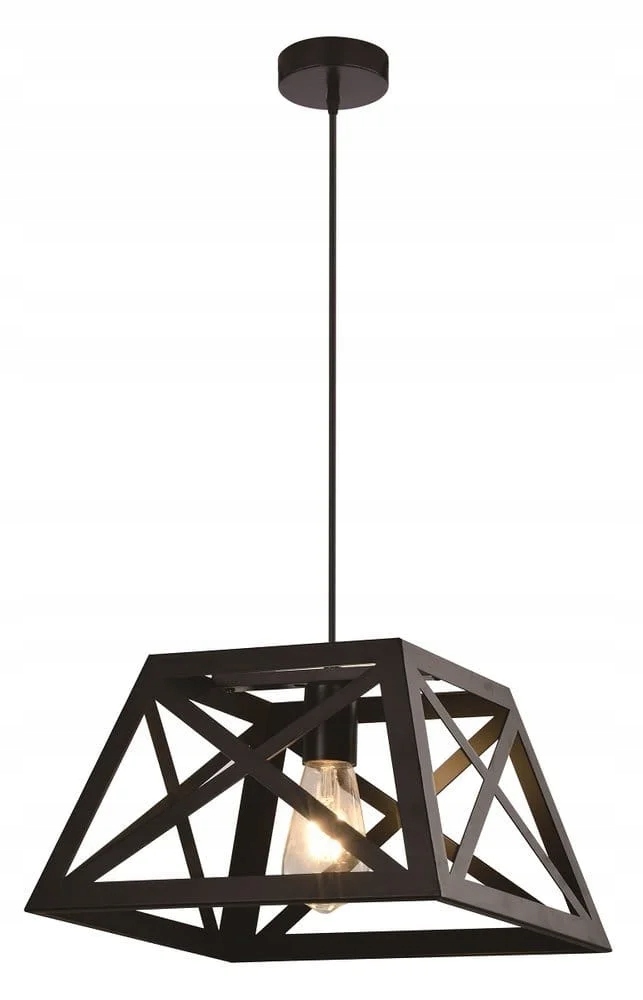 Závesná lampa čierna, oceľové tienidlo loft, industriálna Candellux