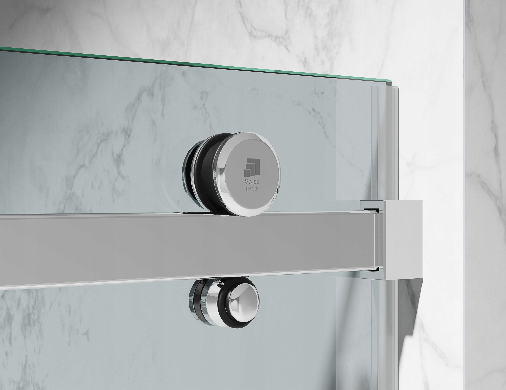 Drzwi Prysznicowe Przesuwne 8mm D20 Połysk 155cm Szerokość produktu 155 cm