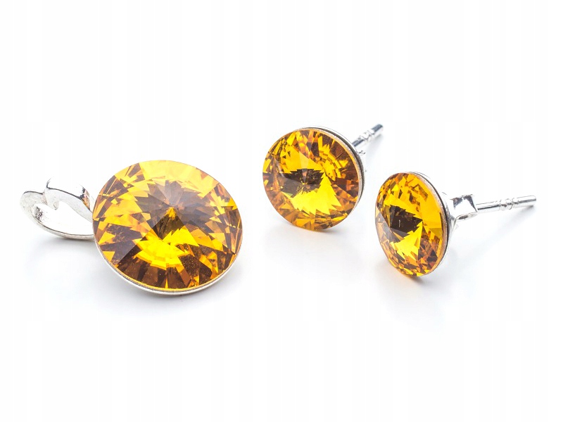 

Komplet srebrny kolczyki wisiorek z kr. Swarovski