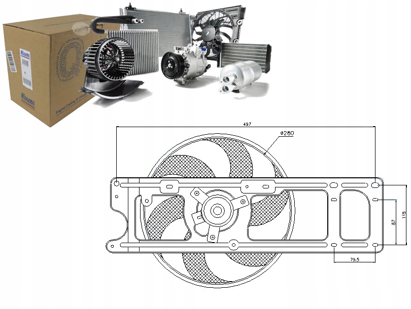 Ventilátor Chladiče (s Krytem) Nissan Kubistar 1