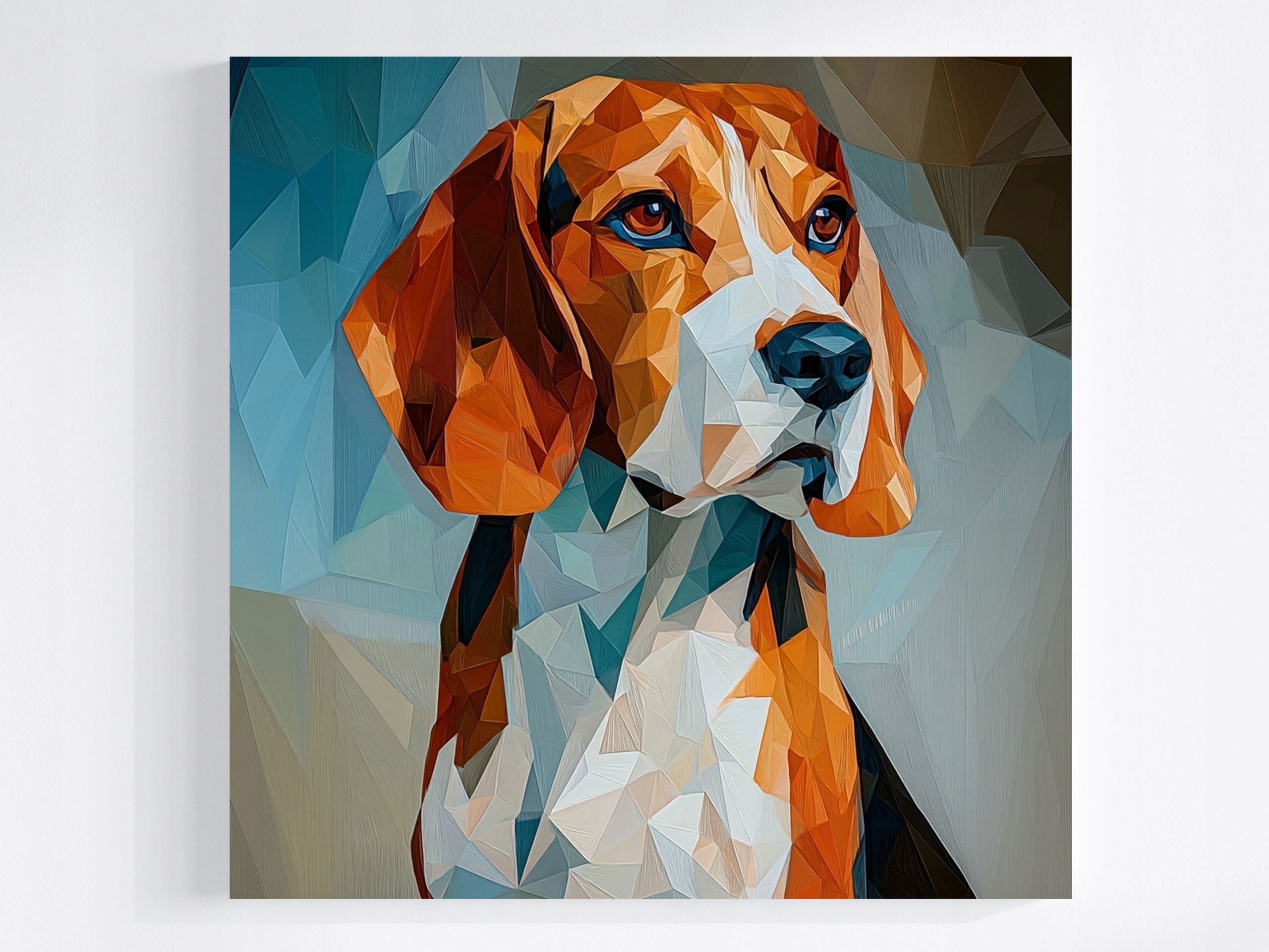 Obraz Na Plátně Obraz Na Plátně Grafika Low Poly Portét Pes Beagle 3D 60x60