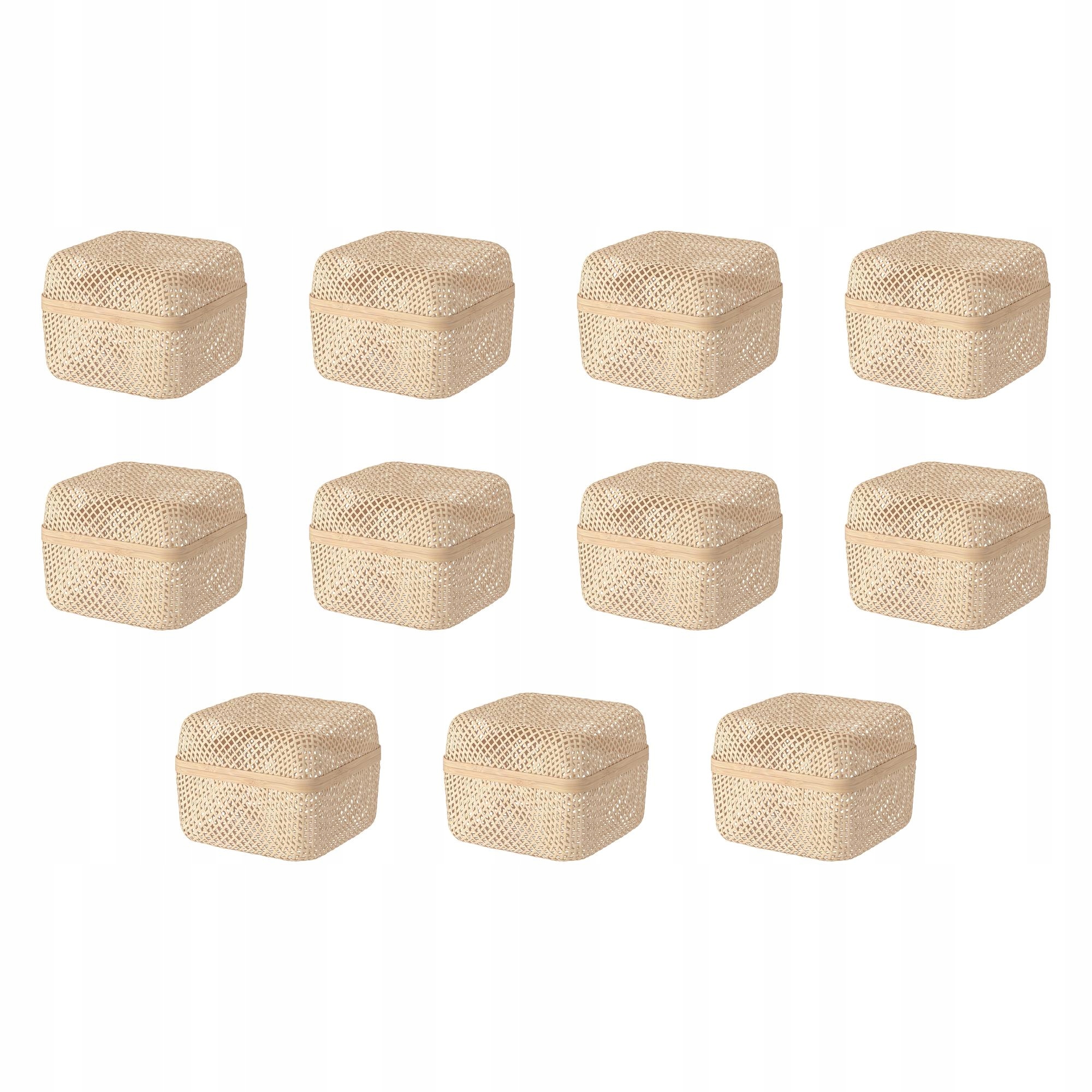 11 szt. Pudełko z pokrywką naturalne 30x30x23 cm Smarra