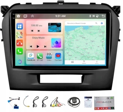 Navigační Rádio Carplay Suzuki Vitara 2015-2024 Bt Wifi Bt Android 4GB 64GB