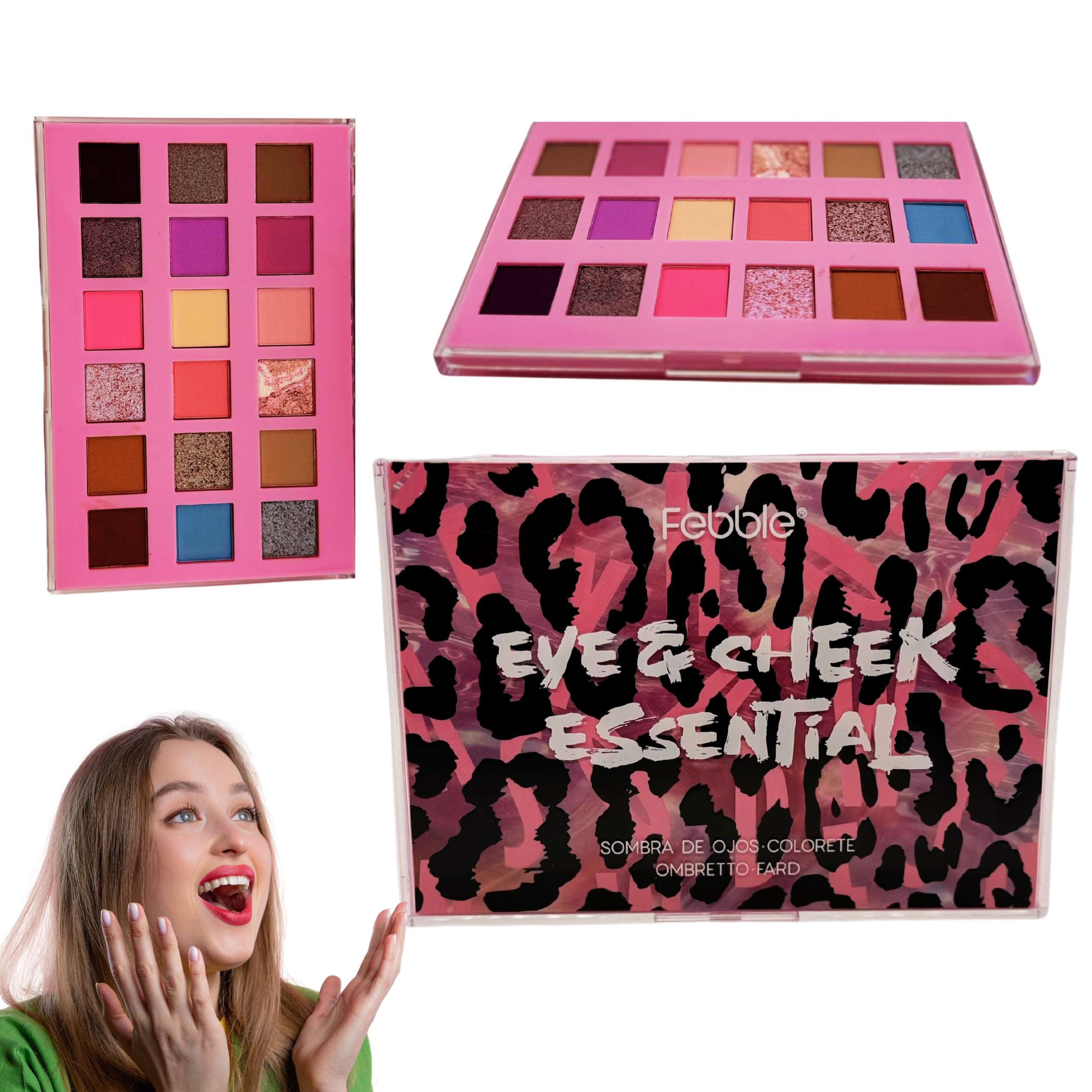 Paleta Stínů Pro Líčení Očí, Sada 18 Barev, Elegantní Pouzdro Zrcátko