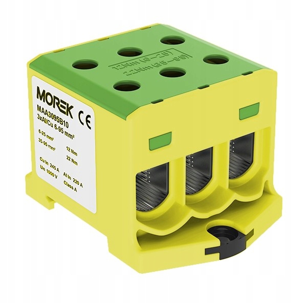 Prúdová Koľajnicová Spojka Al/cu TH35 6-95 MM2 1P Žlto-zelená