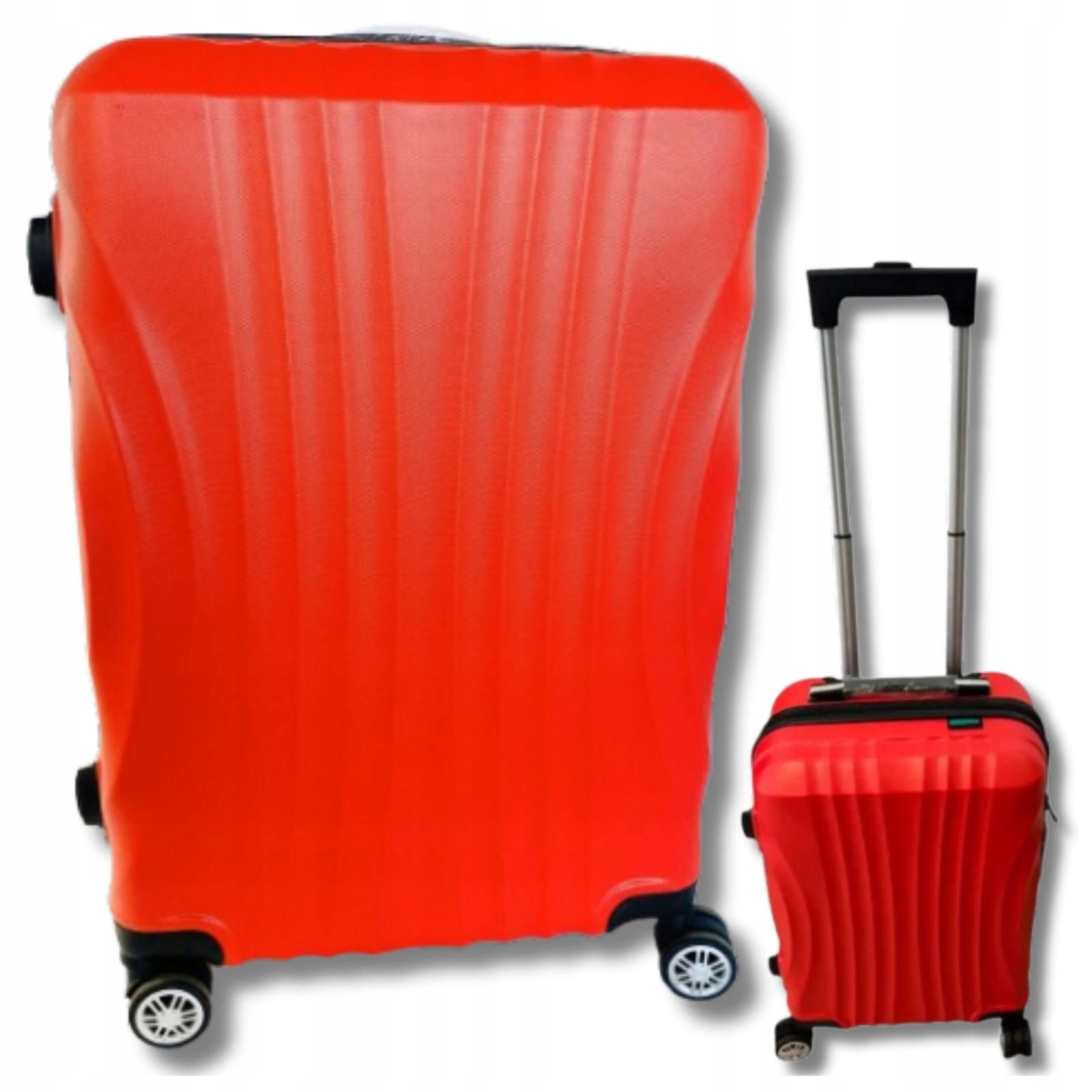 Walizka Podrozna Lekka Duzy Bagaż 4 Obrotowe Kółka Czerwona Zabezpieczenie