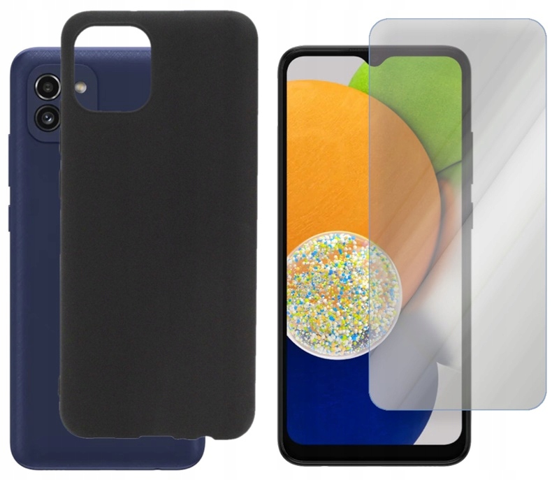 

Etui Jelly Case do Samsung A03 czarne Matt +szkło