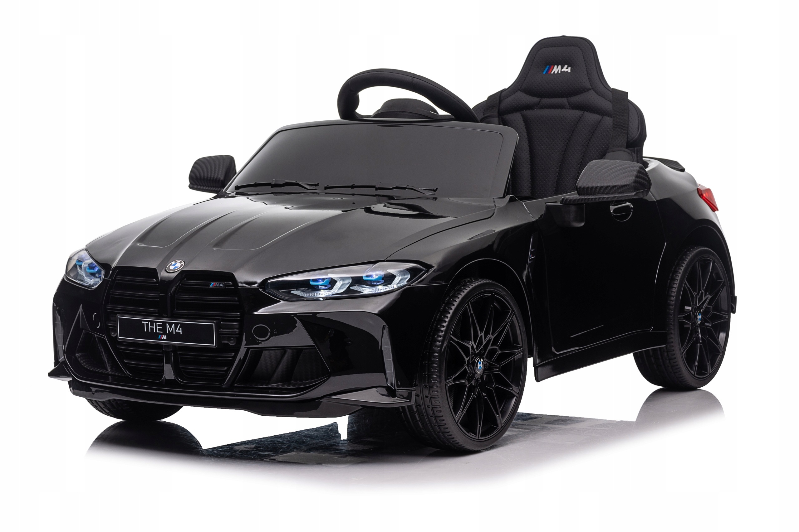 Bmw M4 Samochód Elektryczny Dla Dzieci Czarny Pilot Koła Eva Ekoskóra