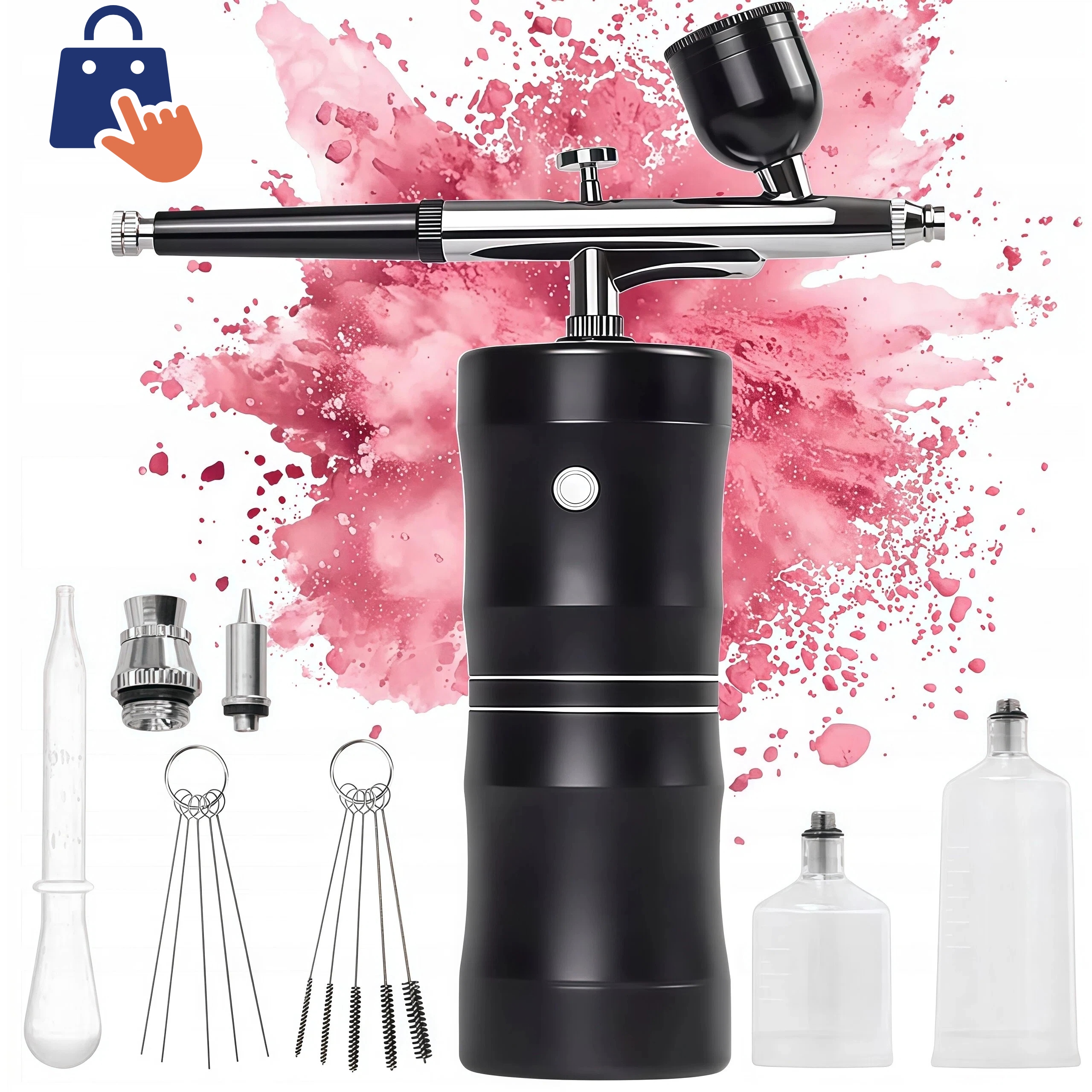 Sada Bezdrátového Airbrushe S Černým Vybarvovacím Kompresorem