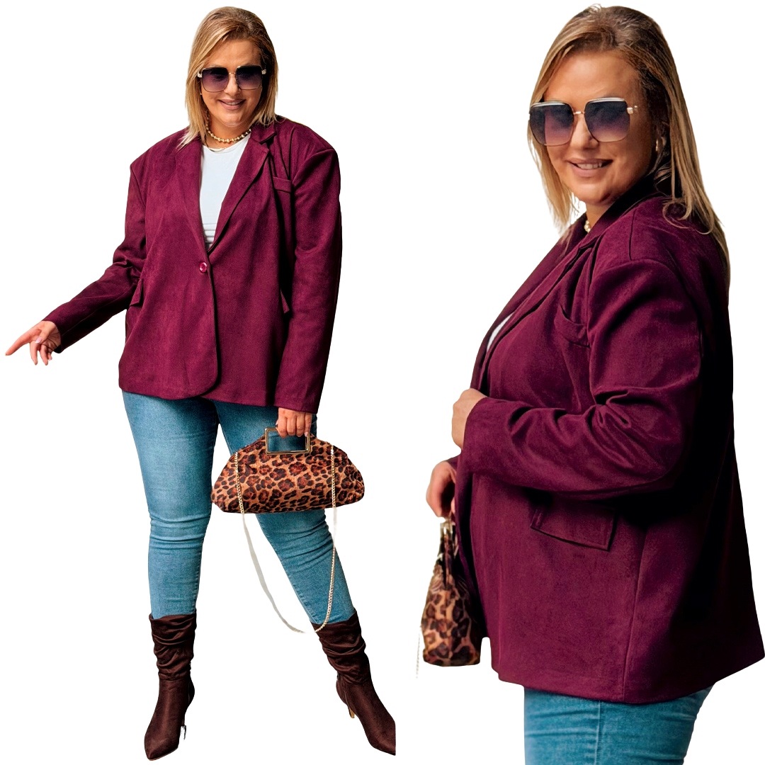 Sako Oversize Plus Size Cavaricci Bordové