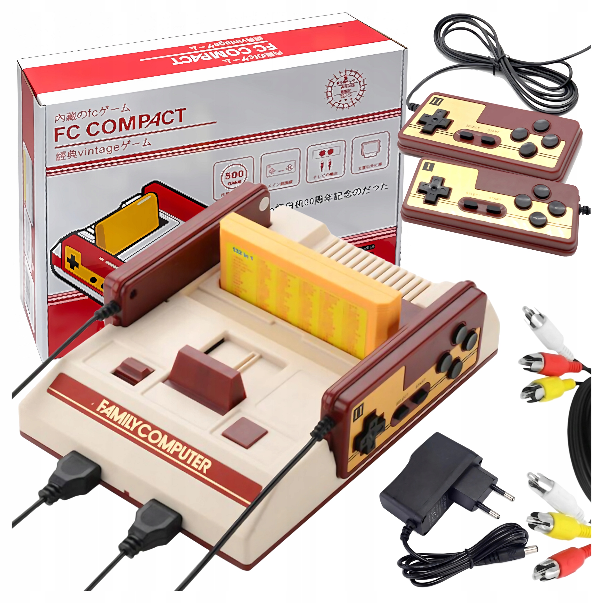 Konsola retro do gier Pegasus gra telewizyjna 632 gry do Tv kartridż 2 pady