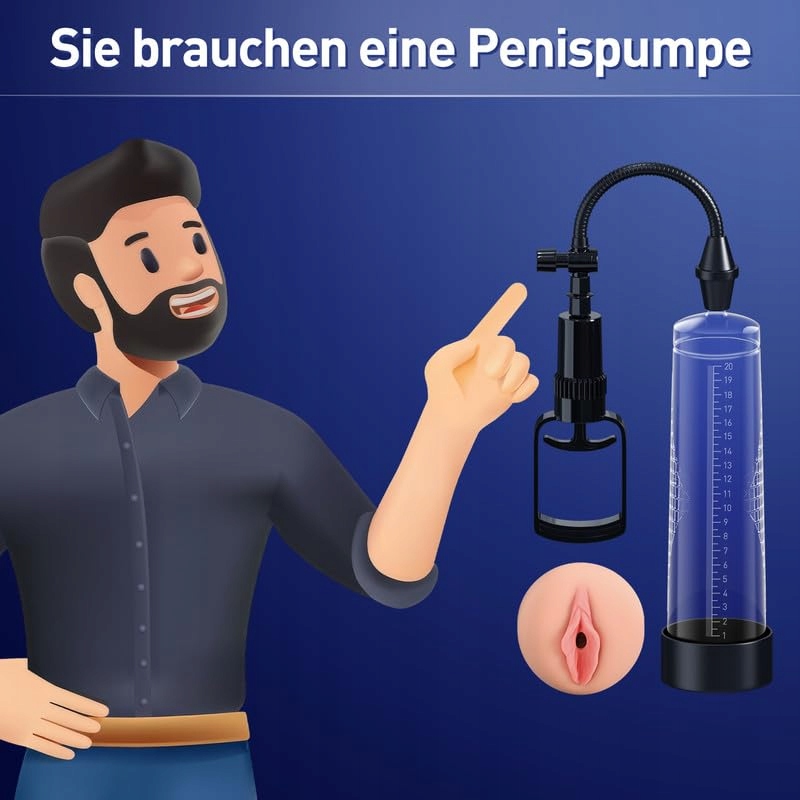 PENIS PUMPE Zabawka Dla Mężczyzn Ręczna Pompa Próżniowa Powiększanie Penisa — miniatura 3