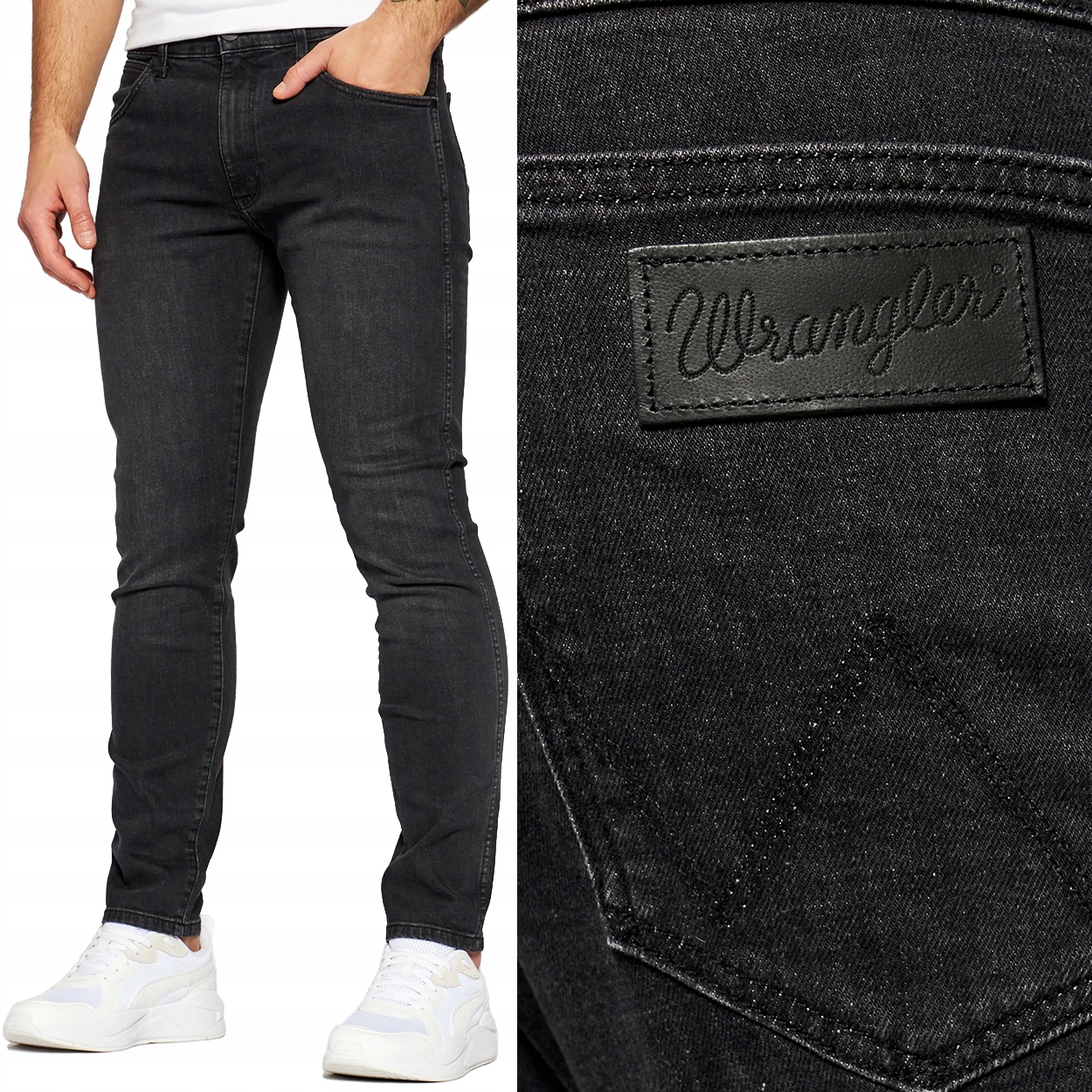 Wrangler Lartson Like a Champ přiléhavé šedé džínové kalhoty W30 L32