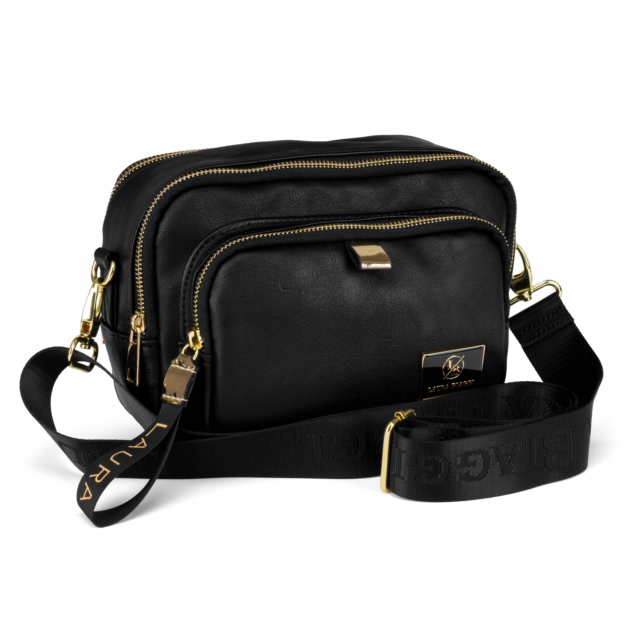 Polská Kabelka Přes Rameno Laura Biaggi Tři Komory Černá