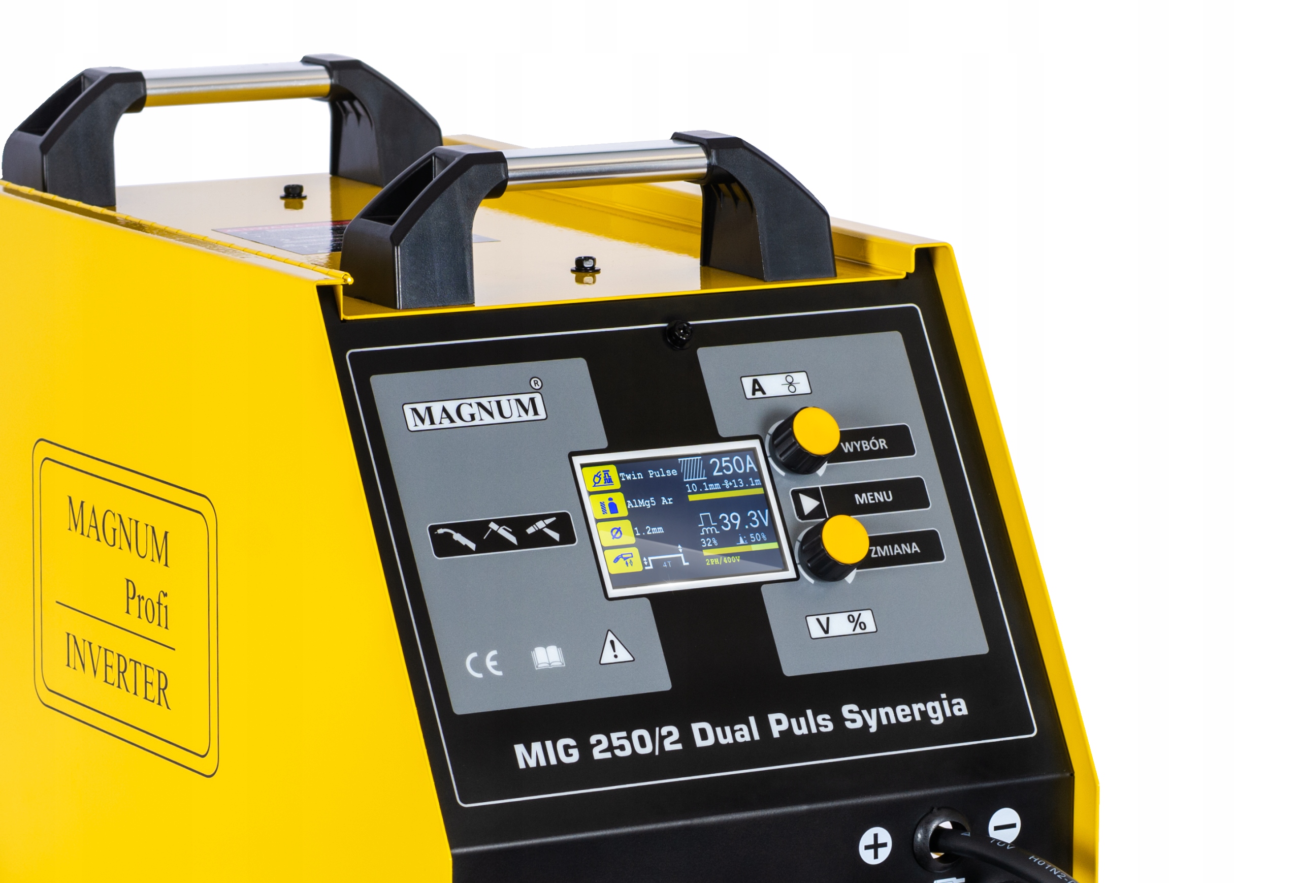 SPAWARKA inwertorowa MIGOMAT Synergia MAGNUM MIG 250 A DUAL PULS Aluminium Waga produktu z opakowaniem jednostkowym 35 kg