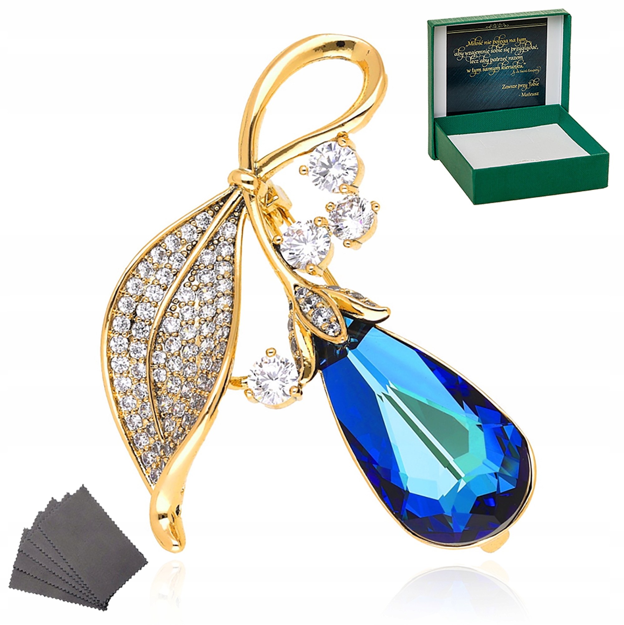 Zlatá Brož Vitrail Light Crystal Dárek Gravírování