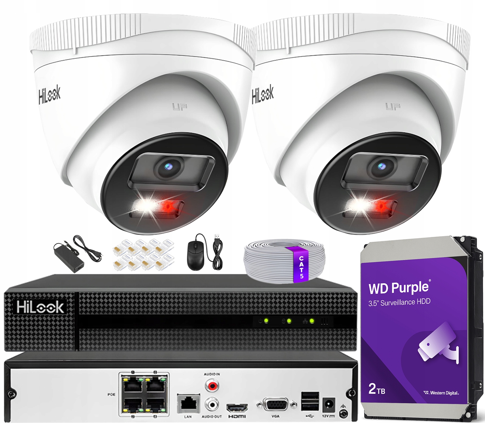 Sada Ip monitorovania pre firmu 2 kamery 6Mpx Noc Farba Hdd rekordér 1TB