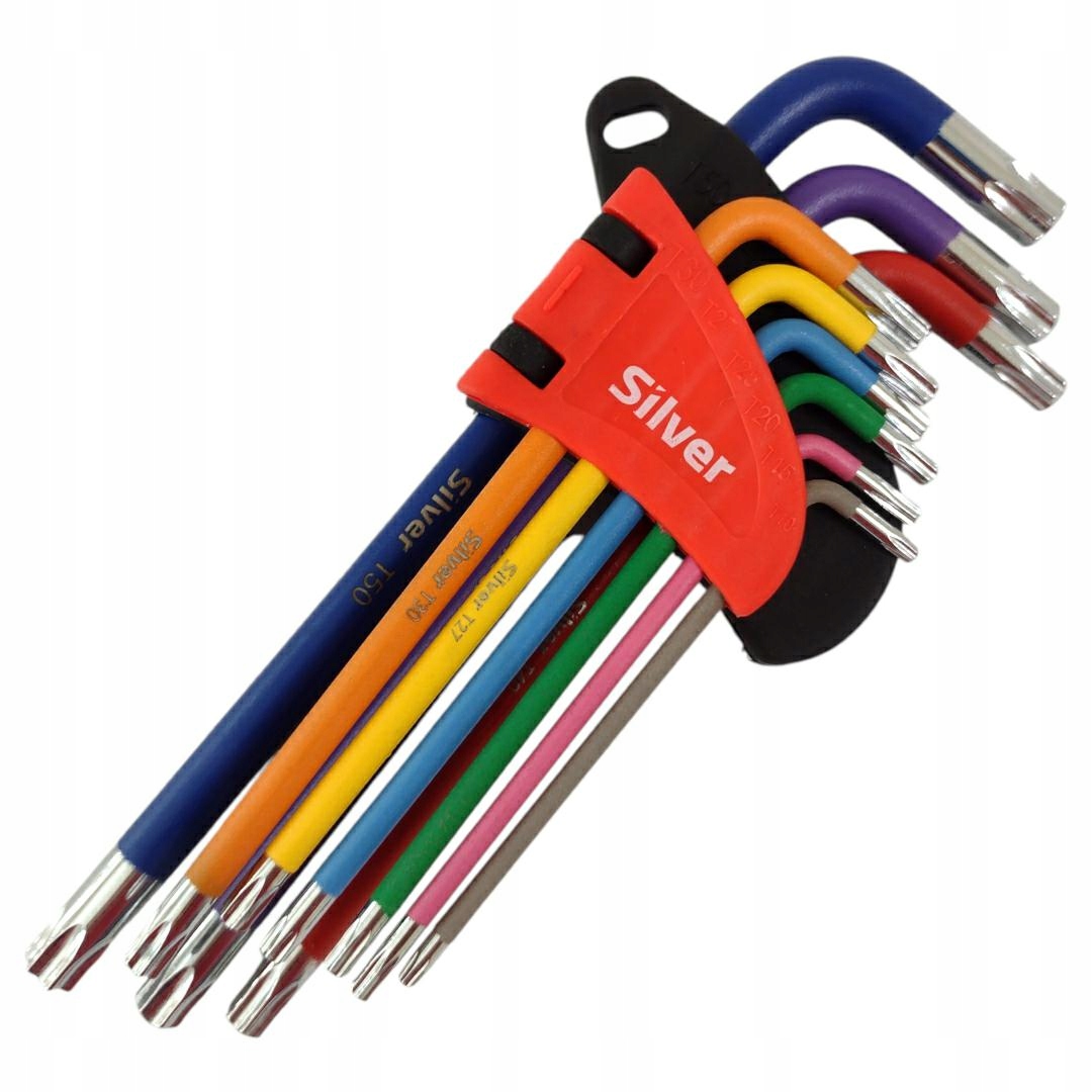 Imbusové klíče TORX 9 ks T10-T50 STŘÍBRNÉ