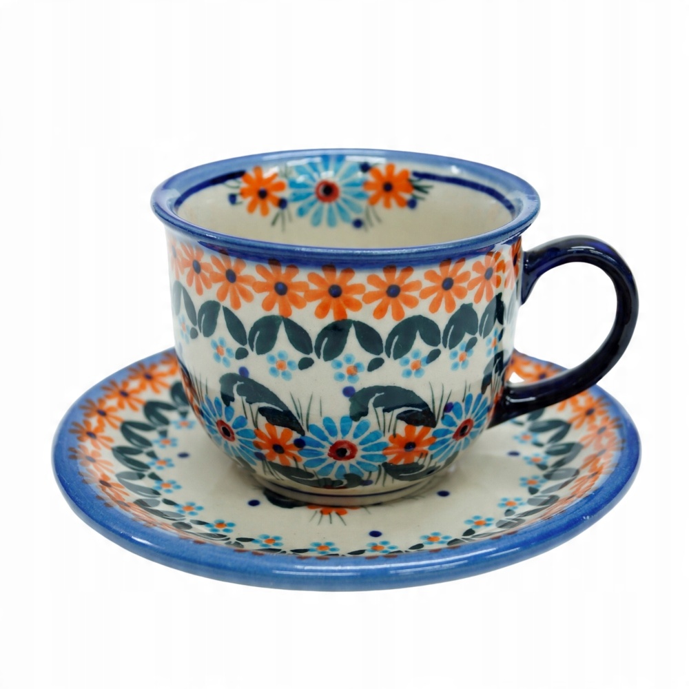 

Ceramiczna filiżanka ze spodkiem Bolesławiec