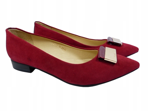 Bordo kožené polobotky dámské semišové pantofle Neścior 35,5