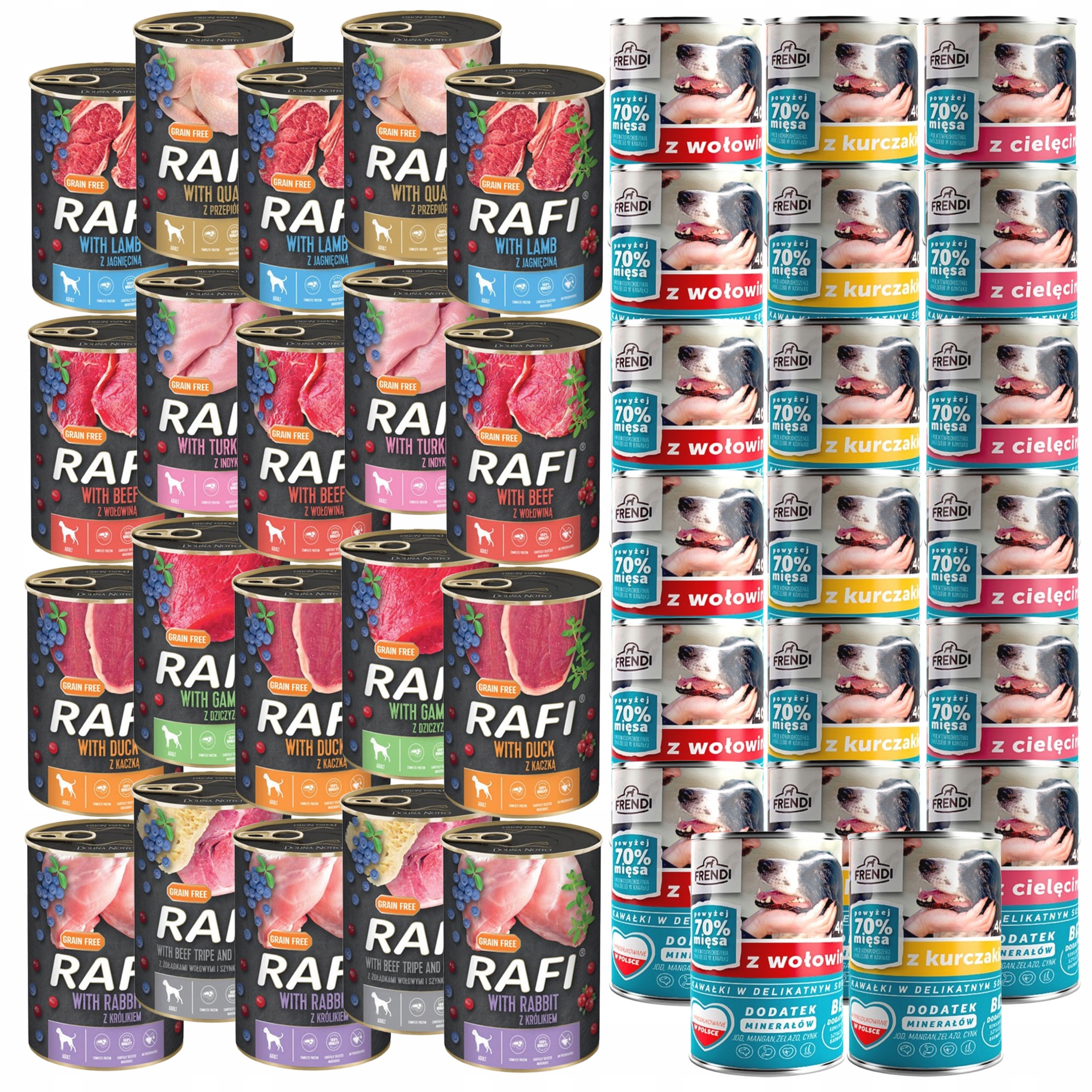 Levně Rafi Frendi Krmivo mokré pro psa mix chutí 40 x 400 g plnohodnotné