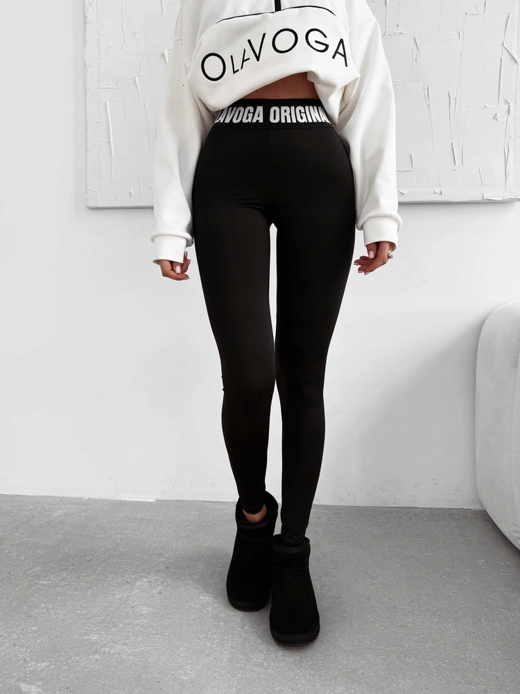 Legginsy damskie OLAVOGA CENDRE 2025 czarne - S Rozmiar S