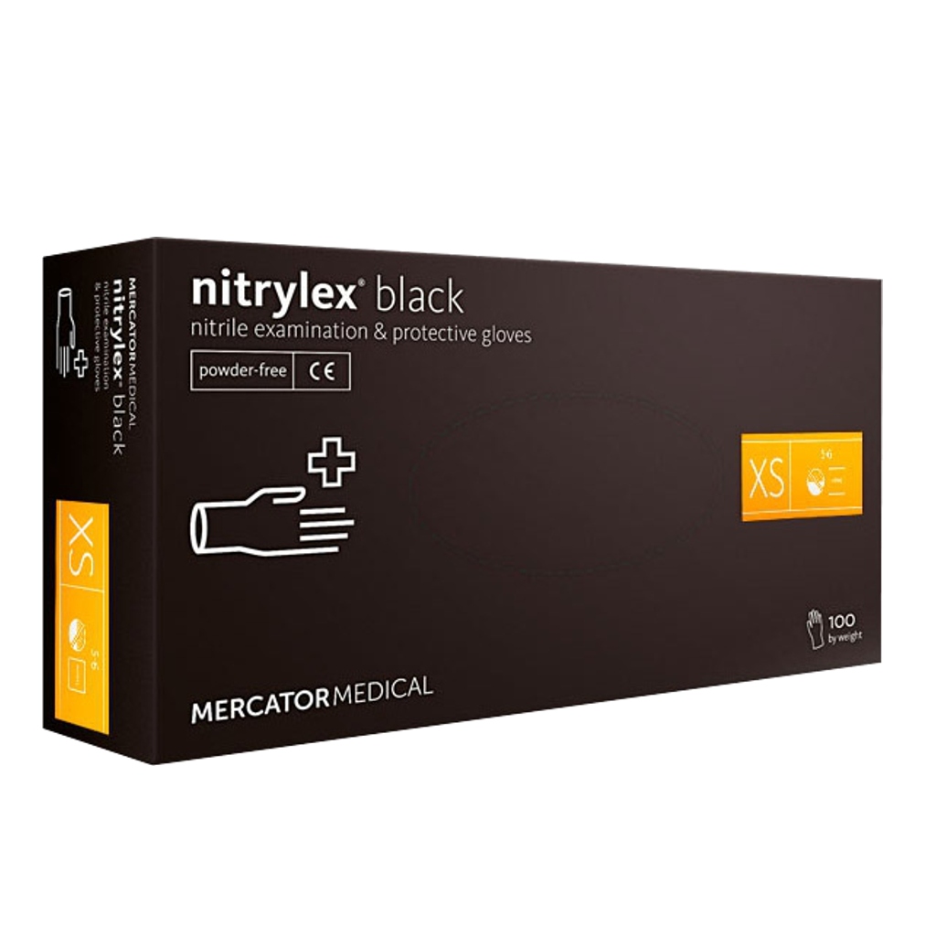 

Rękawiczki nitrylowe Czarne rozm. Xs 100 szt Mocne