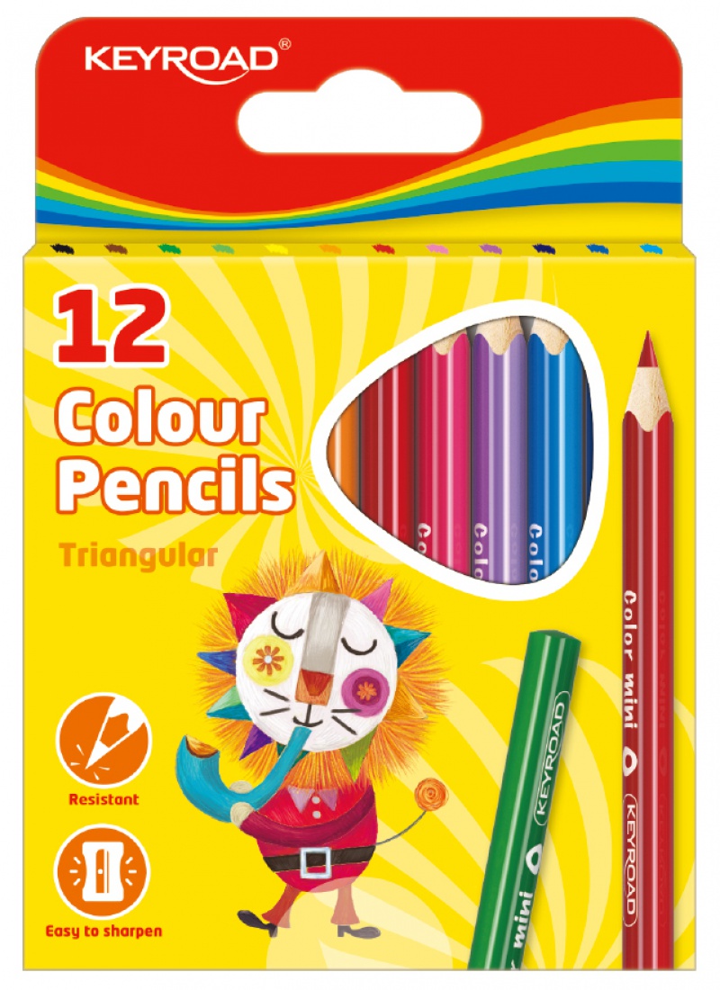 

Kredki ołówkowe Mini trójkątne 12szt mix kolorów