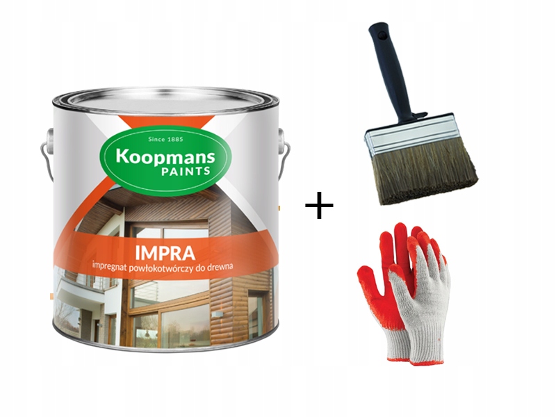 Koopmans Impra Impregnat 2,5 L 106 Orzech Brazylijski Pędzel +rękawiczki
