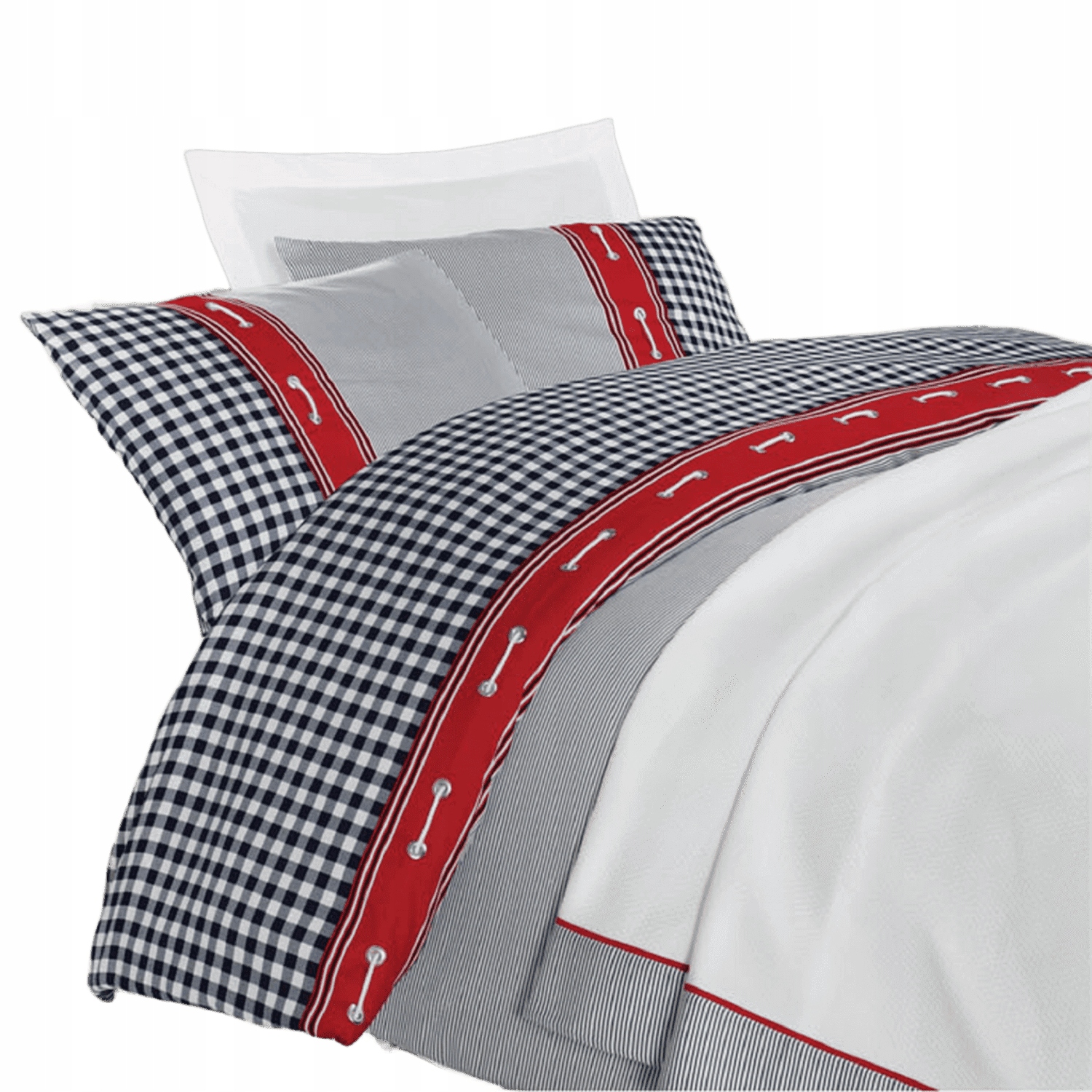 Exkluzívne saténové obliečky Blue Check 200x220 50x70 (4) Issimo Home