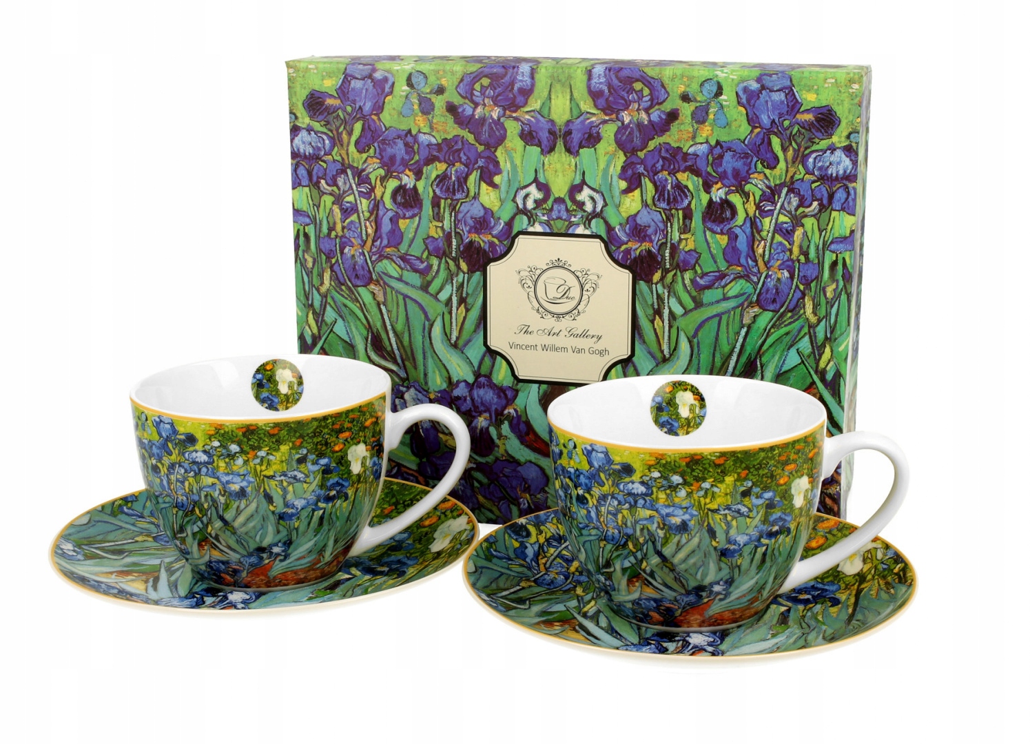 

2 filiżanki do kawy herbaty Gogh porcelana kwiaty
