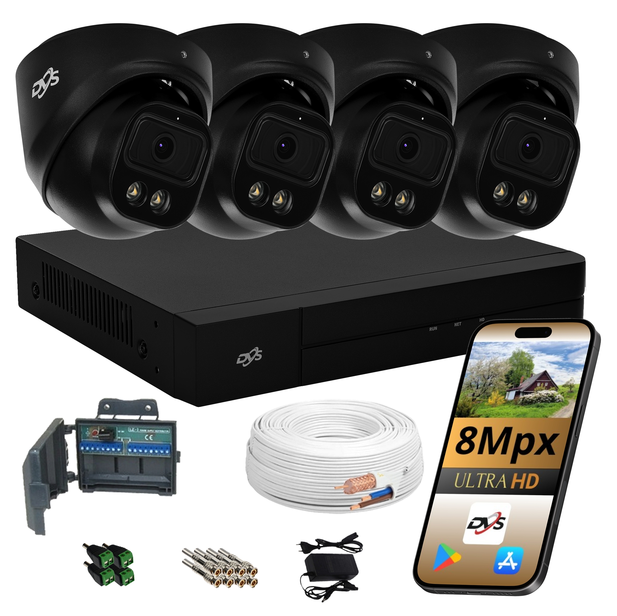 Sada Monitorovania 4 kamery 8Mpx aplikácia Dvs