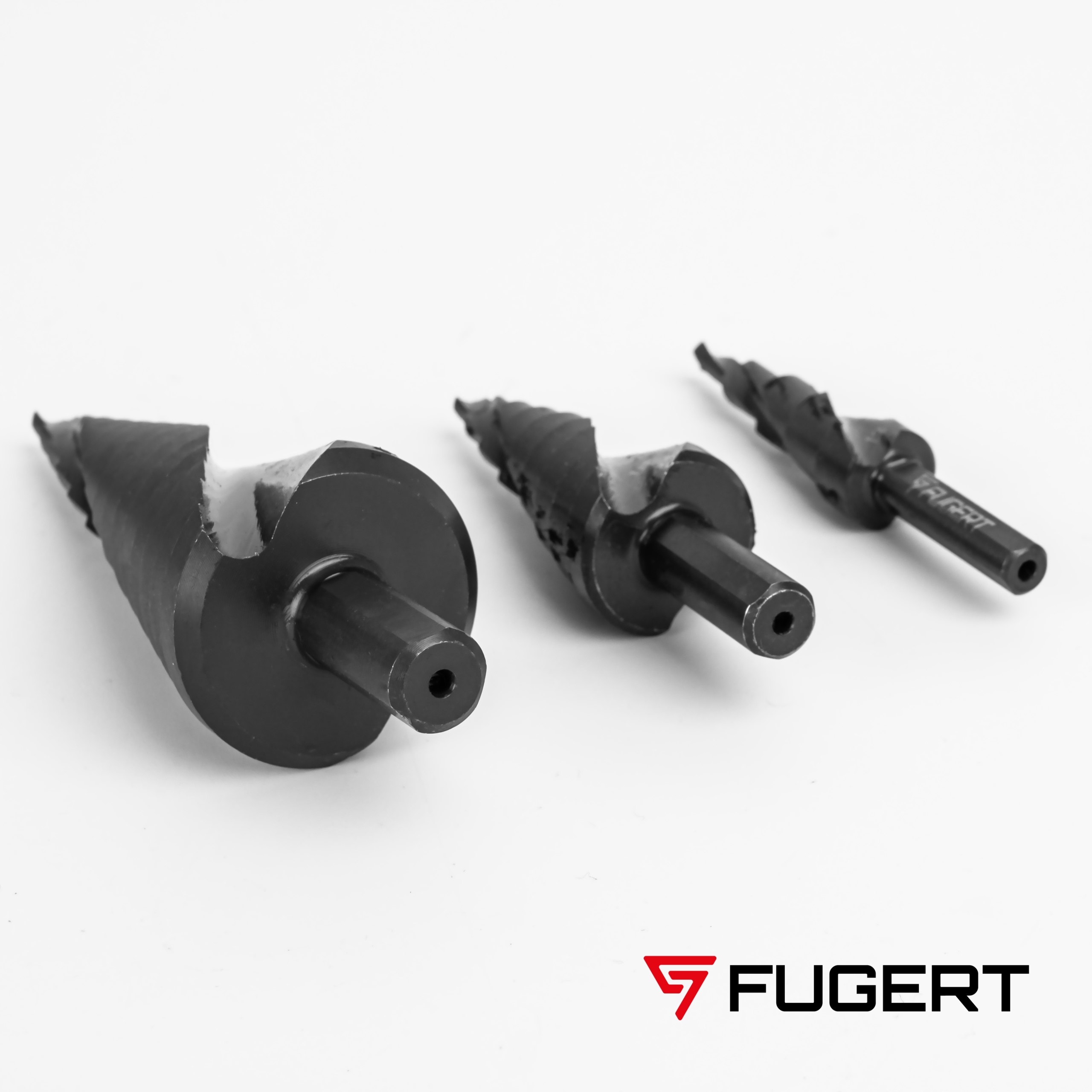 WIERTŁA STOPNIOWE STOŻKOWE CHOINKOWE DO METALU STALI BLACHY 4-32 MM 3SZT Długość wiertła 78 mm