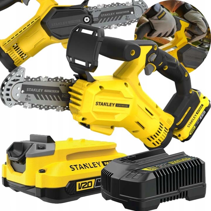 Stanley Mini Piła Do Gałęzi Pilarka 18V Z 1 Akumulatorem 2AH I Ładowarką