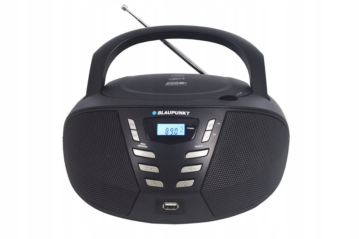 Přenosný Radiopřehrávač Boombox S CD MP3 Usb Aux Radio Fm Reproduktorem