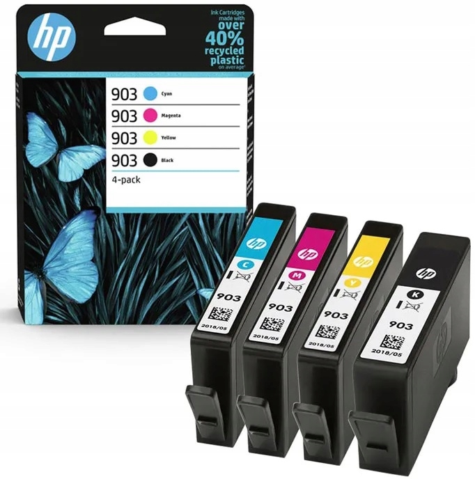 

Zestaw 4 tuszy Hp 903 6950 6960 6970 Cmyk Nowy