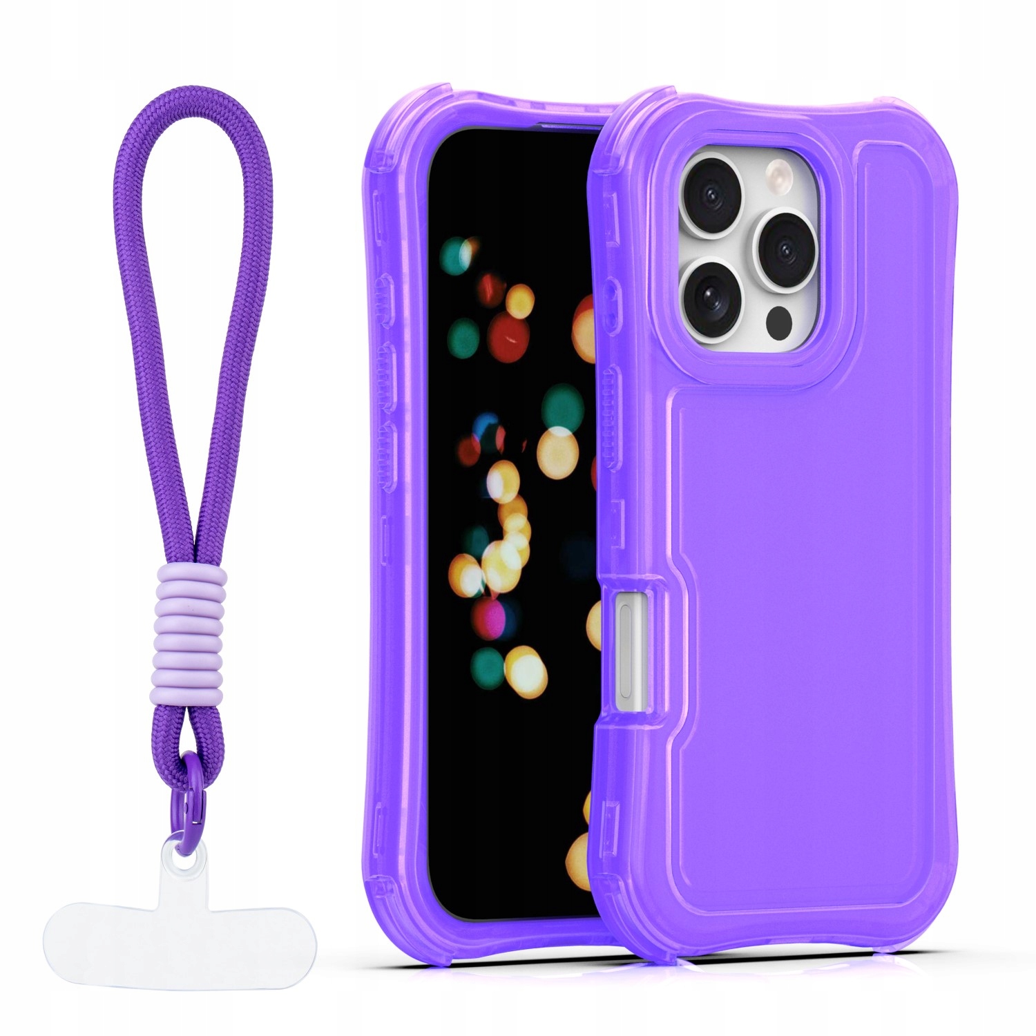 Nakładka SafePop ze smyczą do iPhone 16 Pro Max 6,9" fioletowa Tfo
