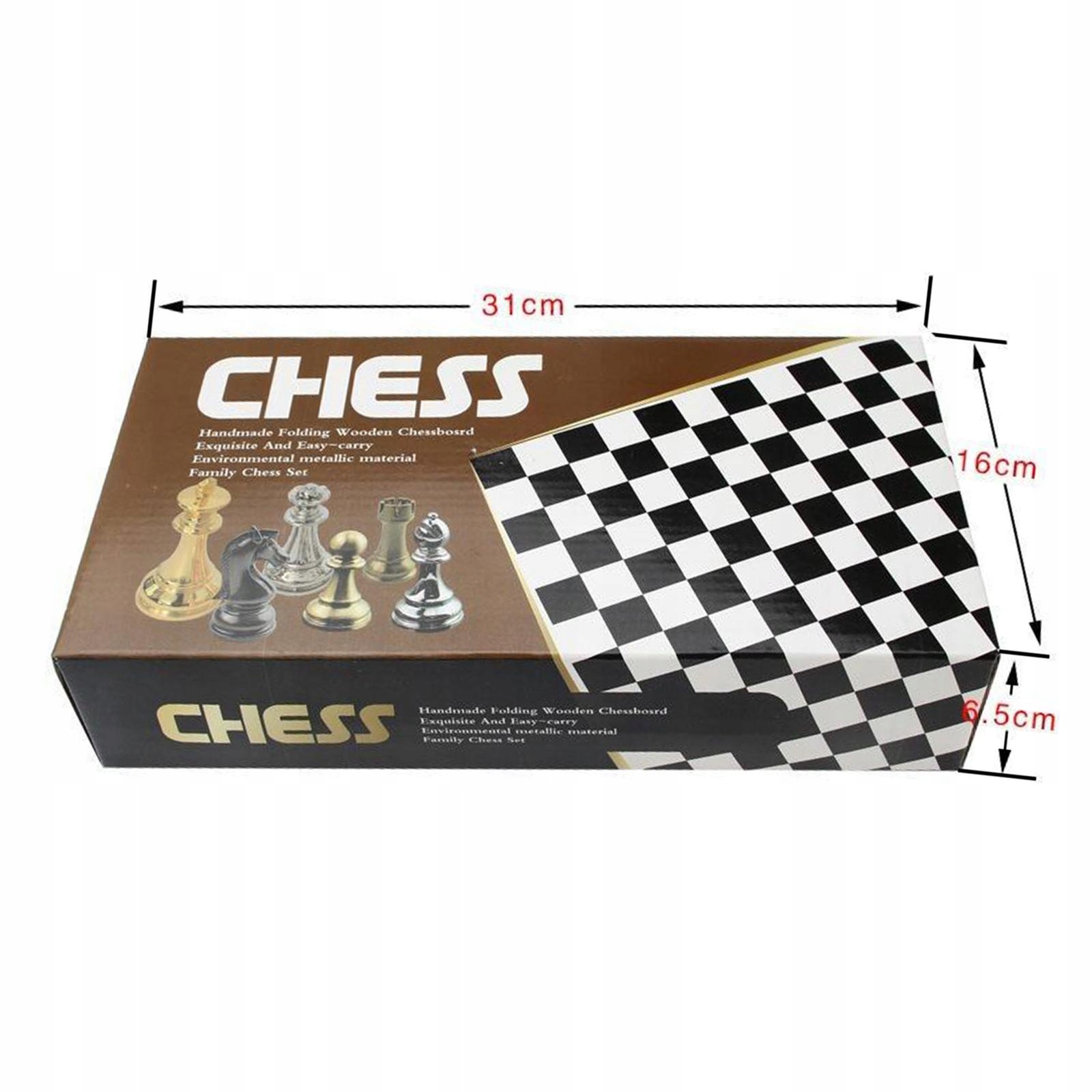 de-Portable Metal Chess Set with Folding Wood Chess Board Pieces Box Wiek gracza 18+
