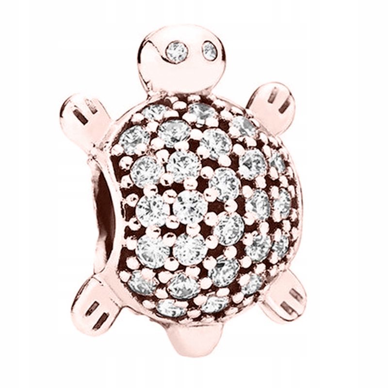 Šperky Pozlacená želva Želvička s zirkony Želva Turtle Korálek Stříbro 925